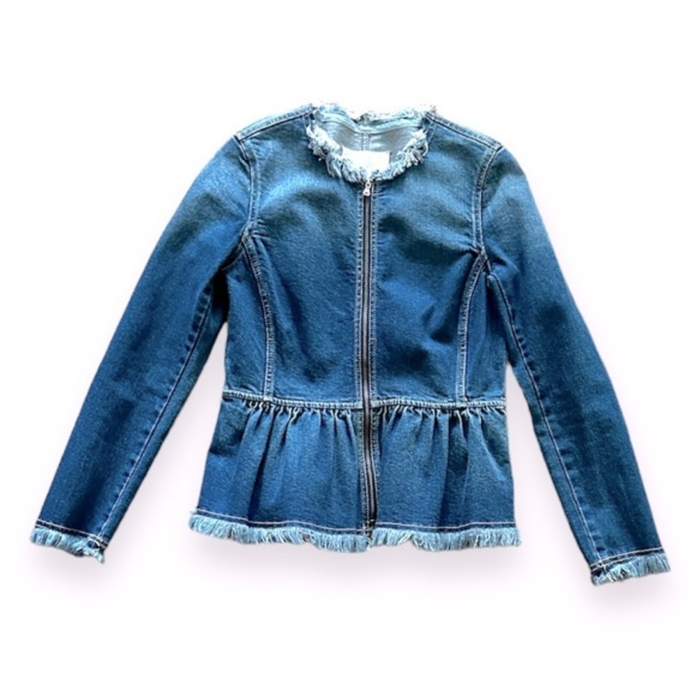 REBECCA MINKOFF DENIM FRINGE JACKET